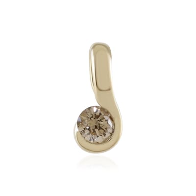 Cavill - Gouden Hanger 9K Geelgoud met SI2 Bruine Diamant 0,09 ct - Ronde Briljant Bezetting - Modern Elegant Sieraad 9x4 mm