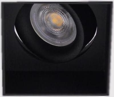 Trimless inbouwspot vierkant zwart 7x7 cm
