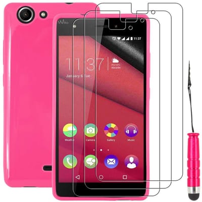 ebestStar - Hoes geschikt voor Wiko Pulp 4G, Beschermhoes Siliconen Schokbestendig, Dun en Flexibel + Mini Stift +3 Kunststofffolies, Roze