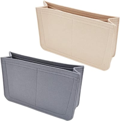 Famanu – Kleuren Vilt Handtas Inzet Organizer - 6.5x17x26cm Tas Inzetstuk Voering Tas Schouder Tas Interieur Vormgever Rechthoekige Tas Inzetstuk Voor Evelyne 29 Khaki - Grijs