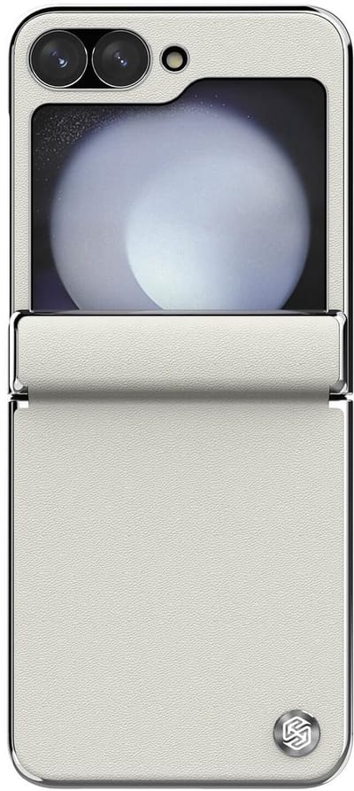 Nillkin Hoesje Geschikt voor Samsung Galaxy Z Flip 6 / 7 FE - CamShield Leather Flip - Back Cover Wit