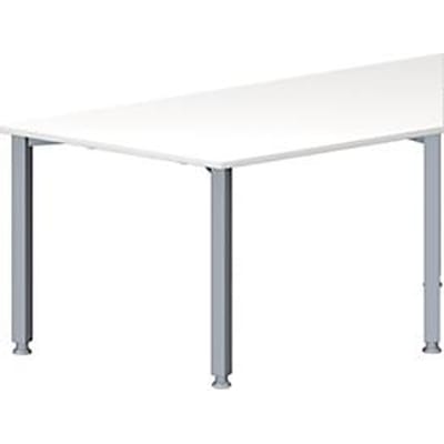 Schäfer Shop  Genius Vergadertafel MODENA FLEX, in hoogte verstelbaar, trapeziumvorm, 4-poot vierkante buis, B 1600 x D 800 mm, wit