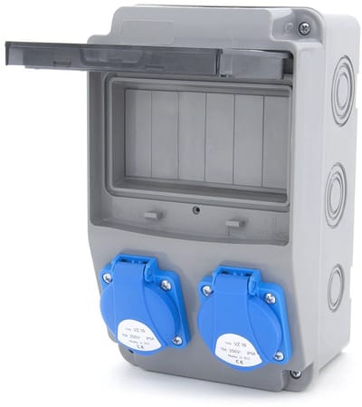 Bouwstroomverdeler 6NO 2 x 230 V - elektrische verdeelkast zonder meter