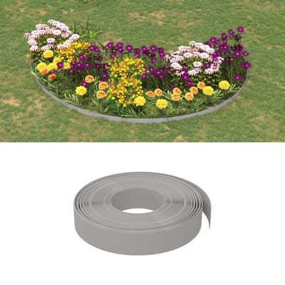 vidaXL - Tuinranden - 5 - st - 10 - m - 10 - cm - polyetheen - grijs