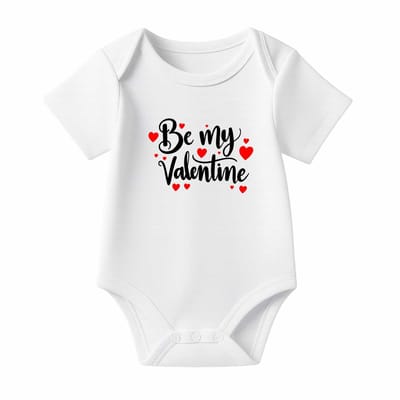 Romper Be my valentine - wit - korte mouw