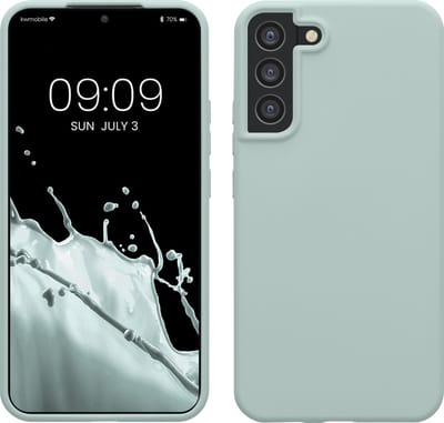 kwmobile telefoonhoesje geschikt voor Samsung Galaxy S22 Plus - Hoesje met siliconen coating - Smartphone case in cool mint