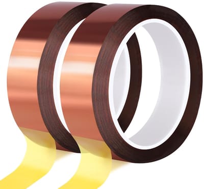 tape, 2 rollen, 20 mm x 25 m, hittebestendig plakband, hoge temperaturen, isolatietape, warmteband voor sublimatie, elektronica, printplaten