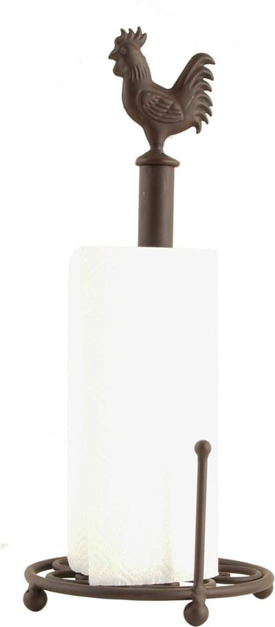 Clayre & Eef Keukenrolhouder Ø 18x43 cm Bruin IJzer Kip