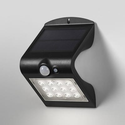 OSRAM ENDURA BUTTERFLY schijnwerper op zonne-energie, zwart, 1,5W, 200lm, bewegings- en lichtsensor, buitenlamp, oplaadbare batterij, milieuvriendelijk, lange levensduur, eenvoudig te installeren, IP65, 4000K.