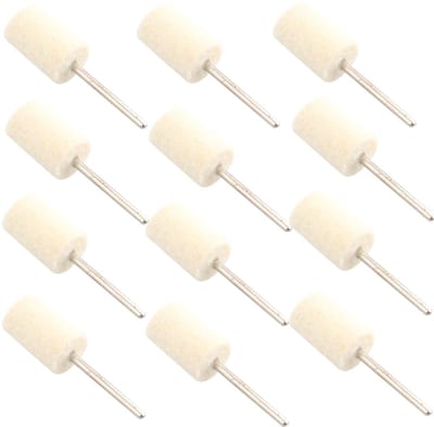 Dailygoods - Felt Polijstwielen - Polijstset - 12 stuks - Geschikt voor Sieraden, Glas, Steen, Keramiek - Nail Art - 12 mm