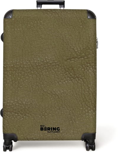 NoBoringSuitcases.com® - Koffer groot - Reiskoffer lichtgewicht - Lederen look forest groen - Rolkoffer met 4 wielen - Grote trolley XL - 98 liter bagage