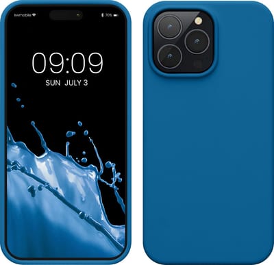 kwmobile telefoonhoesje geschikt voor Apple iPhone 14 Pro Max - Hoesje met siliconen coating - Smartphone case in rifblauw