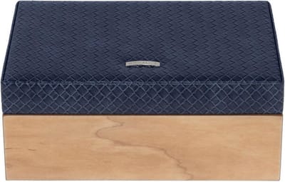 Houten Sieradendoos Blauw met Vakjes