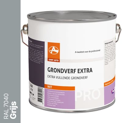 OAF PRO Grondlak Professioneel Grijs (RAL 7040) 2,5 liter - Grondverf voor Hout en Metaal - Grondverf Buiten - Kan 1 Jaar buiten zonder aflak - In 9.000 mengkleuren