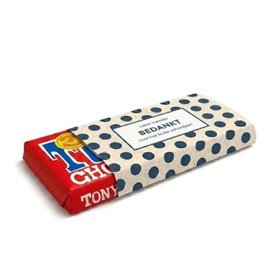 Tony Chocolade | Chocoladecadeaus | Bedankt | Cadeau | Bedankt Meester | Stippenpatroon | Melk | Fotofabriek