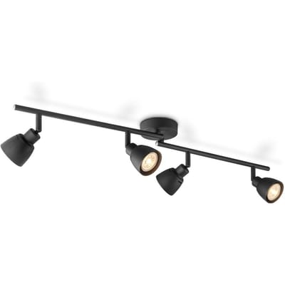 Home Sweet Home - Moderne Plafondspots - Zwart - Met 4 GU10 Fitting - Metaal Spotlights - 80.5 x 9 x 16.5cm - voor woonkamer en slaapkamer -