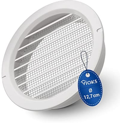 Ventilatierooster 100 stuks - Rond afvoerluchtrooster voor buiten met vliegengaas - Ventilatie voor afvoerdrogers en afzuigkappen