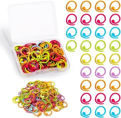 Set van 100 kleurrijke metalen steekmarkeerders voor haken en breien - Met opbergdoos - DIY-accessoires - 10 verschillende kleuren