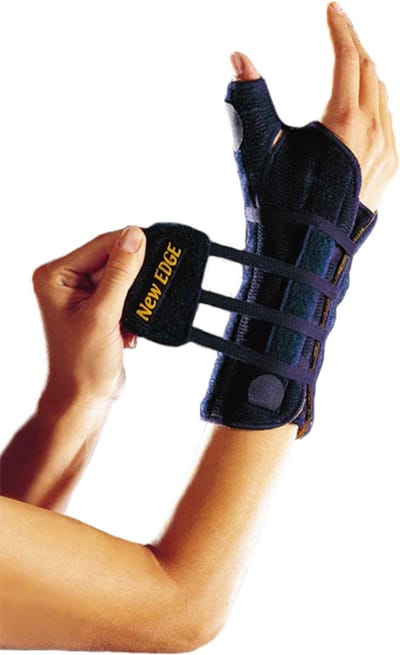 Pavis New Edge Polsbrace met Duim - Polsbandage - Duim Spalk - Pols Support - Rechts - Maat M 14-20 cm - Blauw