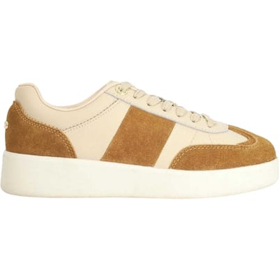 Dune London Dames Verleidelijk Suède Platform Sneakers (Bruin)