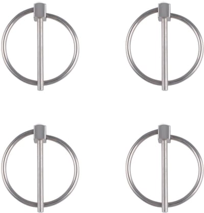 Set van 4 ronde veiligheidsspelden van roestvrij staal 304 3 x 35 voor aanhanger, boerderij, gazon