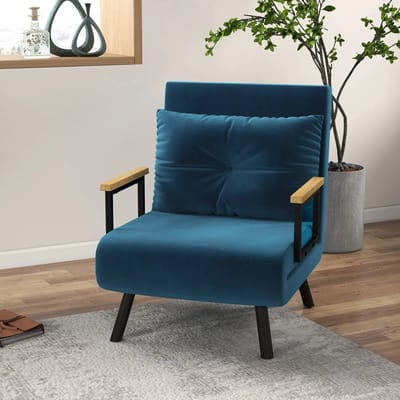 Pugsdrly Relaxfauteuil in Scandinavisch design, ligstoel, leesfauteuil. Incl. kussen met knoopsluiting, zwart + naturel