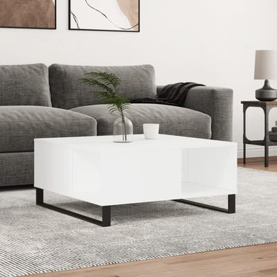 vidaXL - Salontafel - 80x80x36,5 - cm - bewerkt - hout - wit