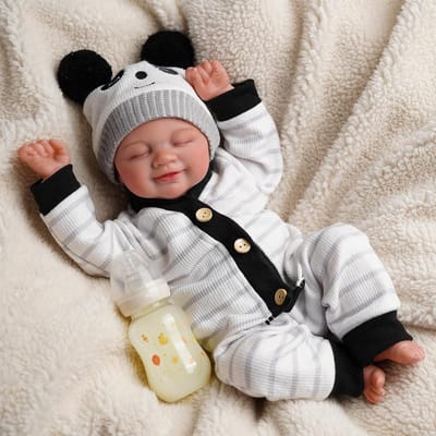 Reborn Baby Pop - Levensechte pop - Spelen en leren - Zacht stoffen lichaam - 43 cm - Rosé