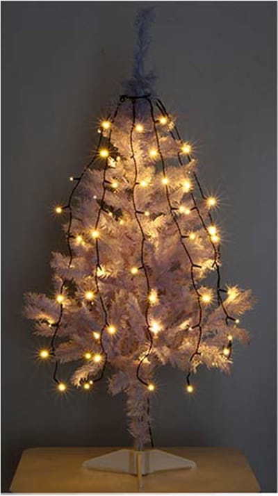 Gordijn voor kerstboom 1M20 80LED IP44, 8 modi - Hot White - Kunststof - Wit - SILUMEN
