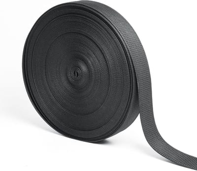 Duurzame Zwarte Polypropyleen Tape 25mm voor Naaiwerk, Rugzakken, Tassen en Doe-Het-Zelf Projecten