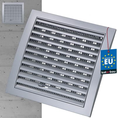 Ventilatierooster 190 x 190 mm met Insectenwering en Afsluitbaar Design