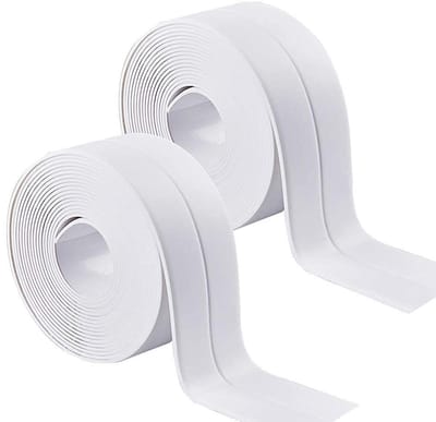 Dailygoods - Sealant Tape - Waterdichte Afdichtingstape - Zelfklevend en Schimmelbestendig - Wit - Badkamer en Keuken - 2 Stuks - 3,2 meter lang