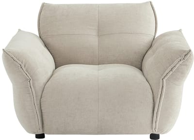 Vente-unique Fauteuil van beige gechineerde stof NAPIZO