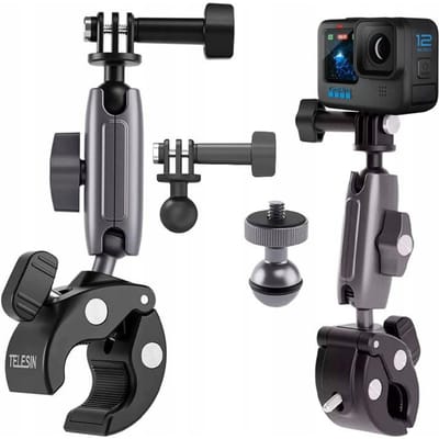 Telesin Waterdichte GoPro Dome — Behuizing voor GoPro Hero 9 / 10 / 11 / 12 / 13 — Ideaal voor split-level beelden — Inclusief drijvende bobber, polsbandje en schoonmaakset — Zwart/Geel