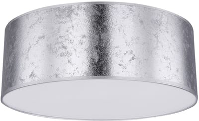 Plafondlamp met Bluetooth speaker 40 cm Slaapkamerlamp zilver woonkamer, bladzilver design, 3x E27, H 17,5 cm
