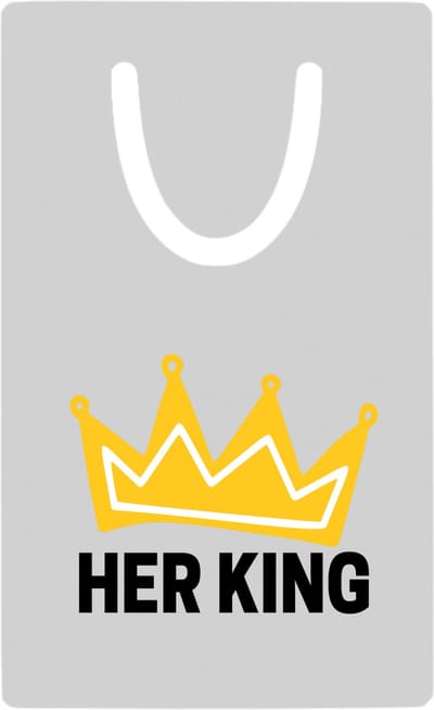 Hacebo® - Her King metalen boekenlegger - Verjaardag - Haar - Hem - Grappige tekst Bladwijzer boekenleggers - 7.6 cm x 5cm