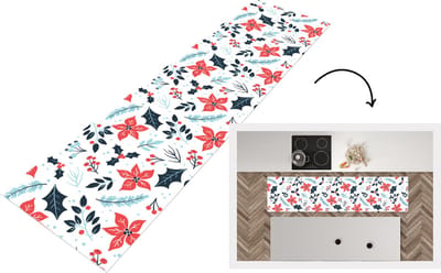 Keukenloper - Loper keuken - Winter - Bloemen - Kerst - Patronen - 200x50 cm - Keukenloper vinyl
