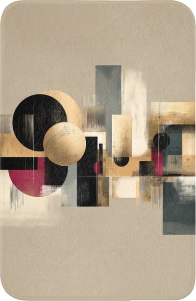 WC mat 40x60 cm - Antislip - Abstract - Vormen - Beige - Texturen - Toiletmat - Vloermat - Douchemat - Toilet tapijt - Toiletmatten