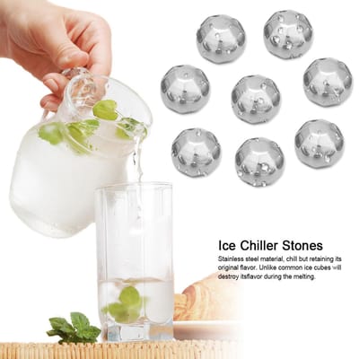 Sphères de glace en acier inoxydable pour rafraîchir le vin, le whisky et les boissons avec pince Type 1