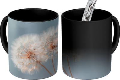 Magische Mok - Foto op Warmte Mokken - Koffiemok - Paardenbloemen - Pluisjes - Wit - Magic Mok - Beker - 350 ML - Theemok