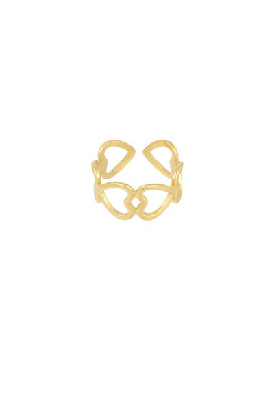 Ring heart connected - goud