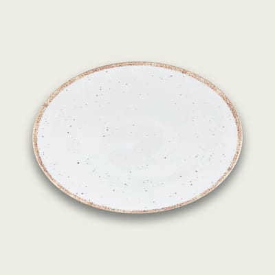 Arca TIERRA White - Ovaal Vlak Melamine Bord 40x30cm – licht in gewicht – makkelijk stapelbaar – voor binnen en buiten