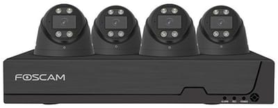 Foscam FN9108E-T4-2T Kit Beveiligingscamera Set - 4 Camera's - PoE - 2TB Geheugen - Nachtzicht 20m - 5MP - Zwart
