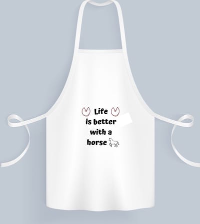 Akyol - life is better with a horse Keukenschort - Paarden - paarden liefhebbers - verjaardag - cadeau - kado - geschenk - 82 bij 71 cm