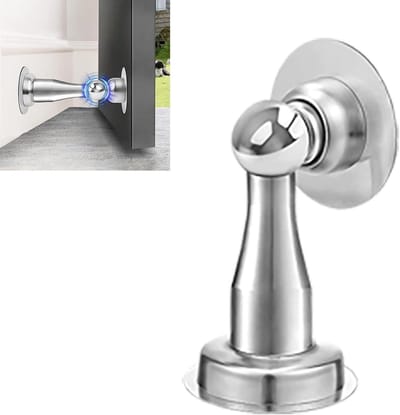 Magnetische Deurstop - Deurhouder Magneet - Deur Open Houden - Zonder Boren - Verstelbaar tot 15cm - Zilver