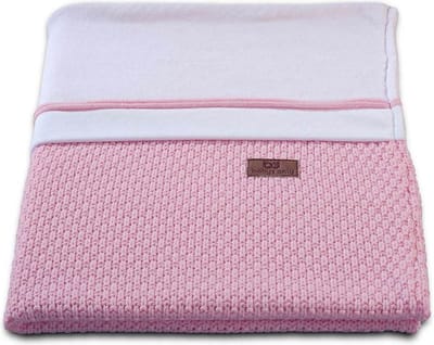 Baby's Only Gebreid baby dekbedovertrek ledikant - baby deken Robust - Oud Roze - 100x135 cm