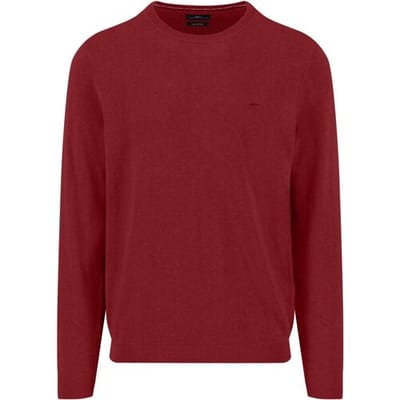 Fynch-Hatton Trui O-Neck Warm Air Cotton Cashmere Garnet Red / male
