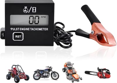 Digitale Toerentalmeter - Urenteller Motor - Motoronderhoud Bijhouden - Inductief Ontwerp Batterij - 7.3 x 7.3 x 4.7 cm - Zwart