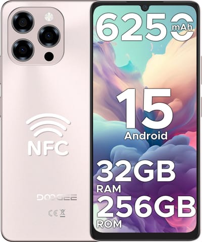 DOOGEE Note58 Pro 4G - Smartphone - Mobiele Telefoon - 32 GB RAM + 256 GB ROM - Android 15 - 6250 mAh - 6,75" HD + 90 Hz - AI Camera 16 MP- Octa Core - Dual SIM- NFC - Goud