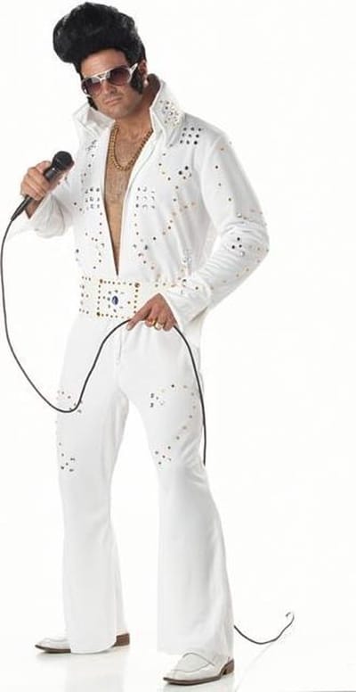 Wit koning van de rock kostuum voor mannen - Verkleedkleding